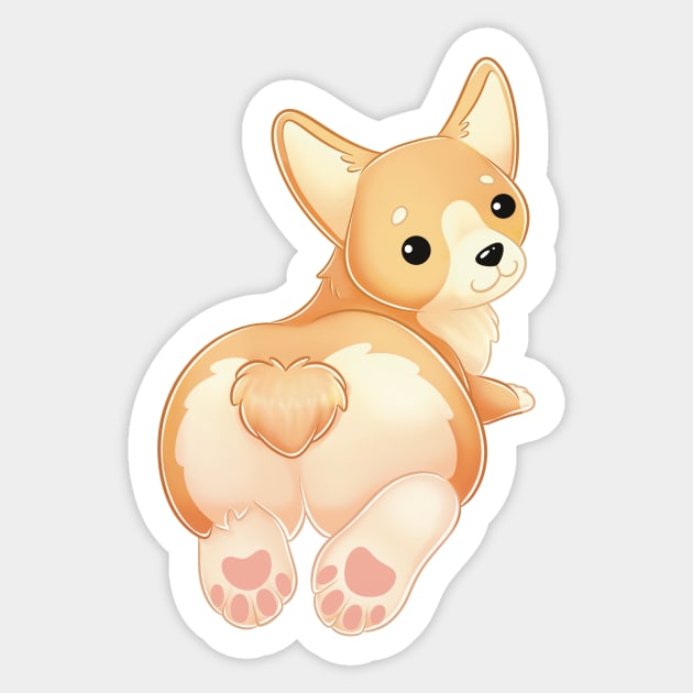 Cute corgys behinde Sticker by TimeSkiff